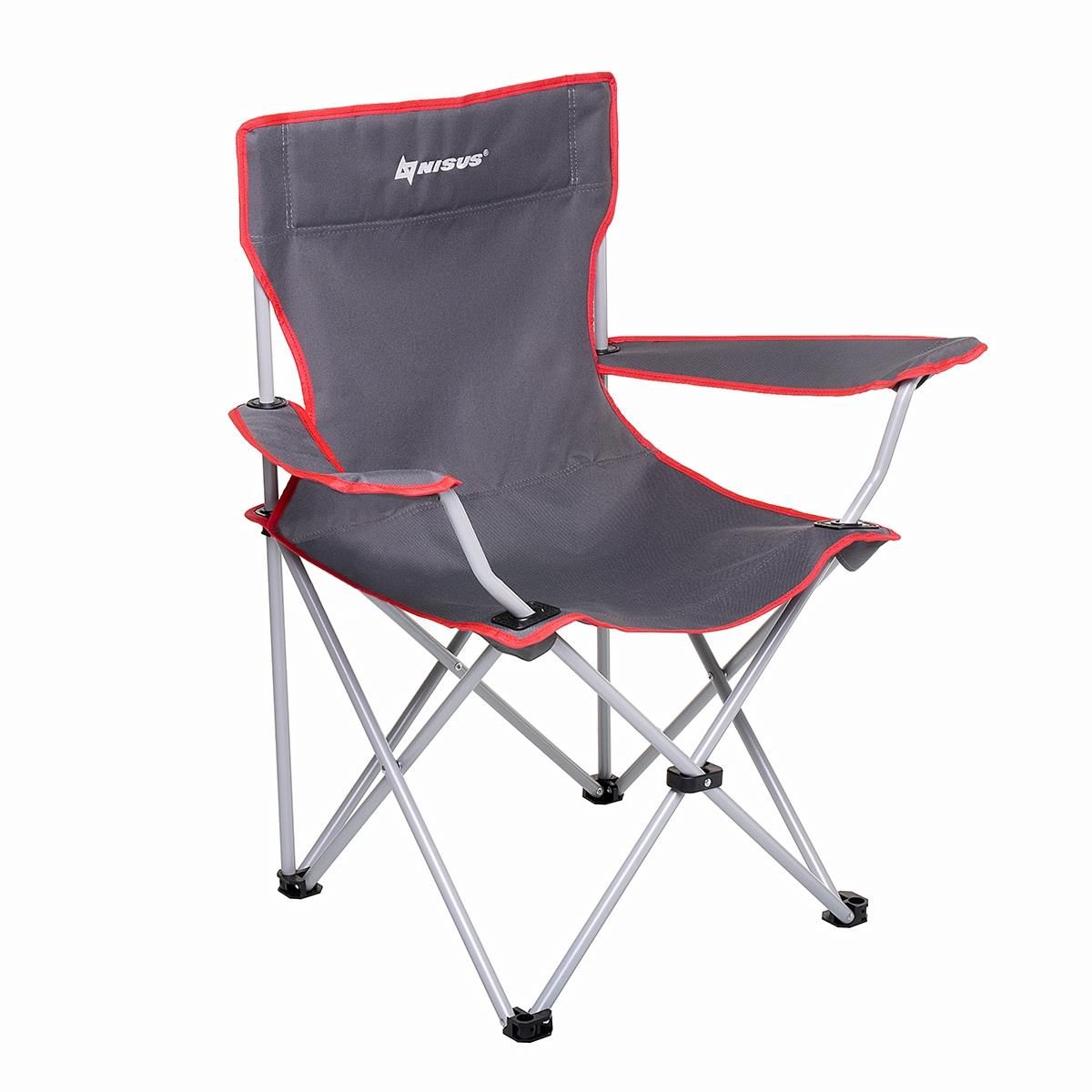 Кресло складное серый/красный без чехла N-242-GR-1 NISUS пр-во Тонар
