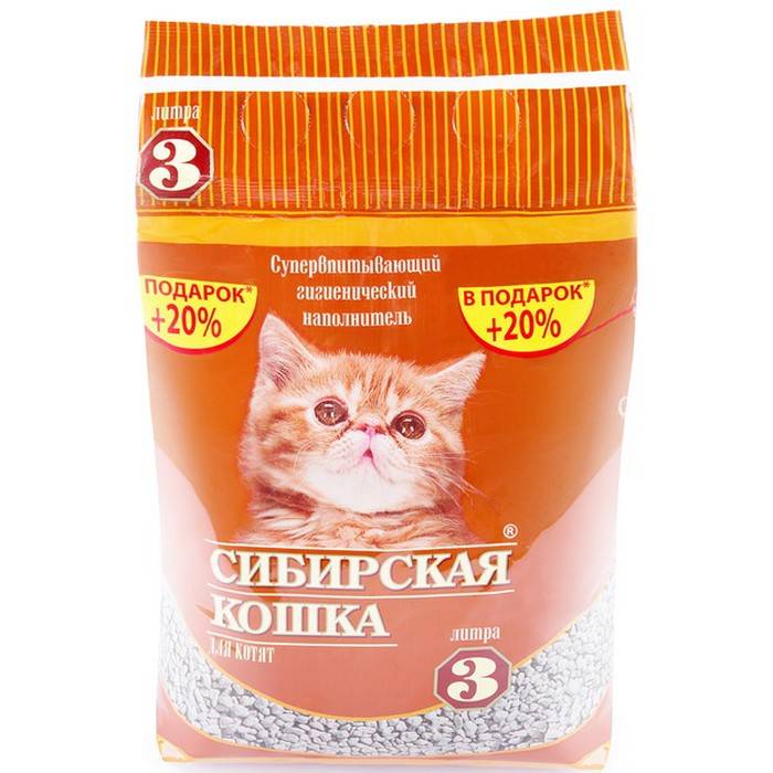 

Впитывающий наполнитель для котят Cибирская кошка минеральный, 3 л