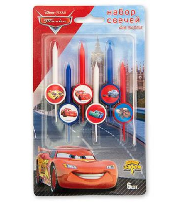 

Свечи для торта" Disney Тачки 2" 6 шт./уп. (Цв: Разноцветный )