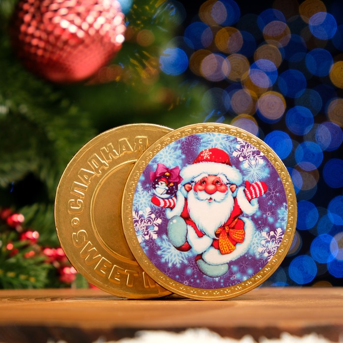 

Шоколадная медаль с новым годом дети 25 г, 24 штуки