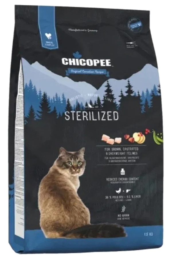 

CHICOPEE CHICOPEE HOLISTIC NATURE LINE CAT ADULT STERILISED беззерновой для взрослых кастр