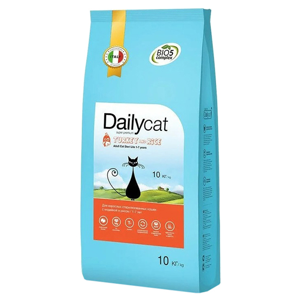 

DAILYCAT DAILYCAT ADULT STERI LITE TURKEY & RICE монобелковый для взрослых кастрированных