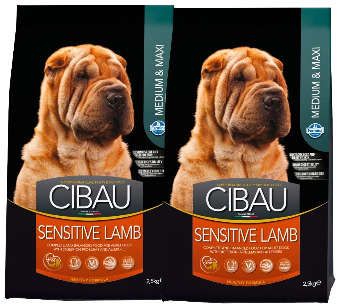 фото Сухой корм для собак cibau sensitive lamb medium/maxi, при аллергии, ягненок, 2шт по 2,5кг