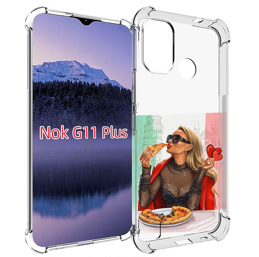

Чехол MyPads любительница-пиццы женский для Nokia G11 Plus, Прозрачный, Tocco