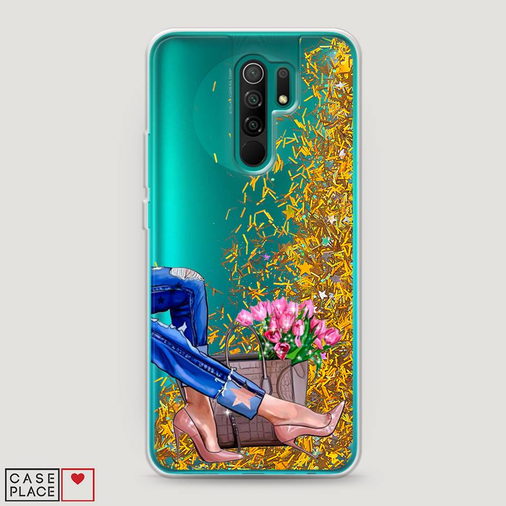 

Жидкий чехол с блестками "Каблучки" на Xiaomi Redmi 9, 38390-1