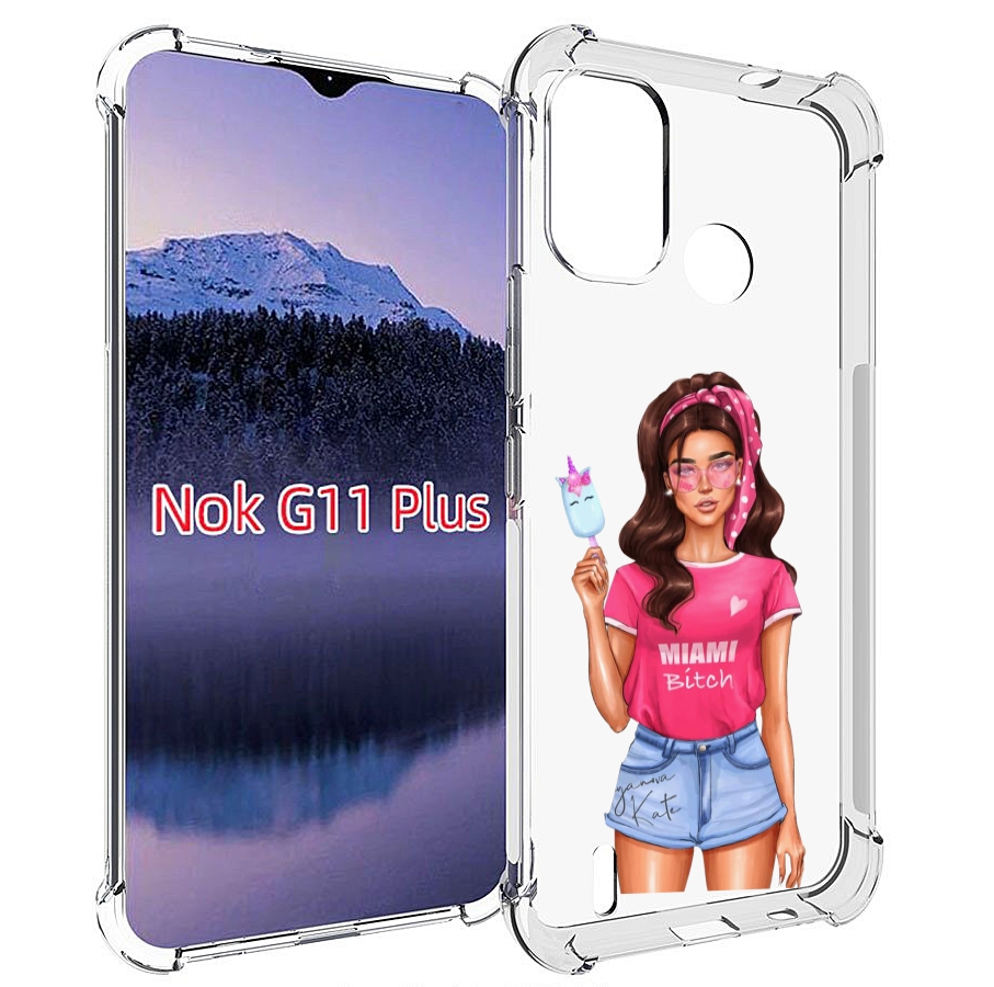 

Чехол MyPads майами-битч женский для Nokia G11 Plus, Прозрачный, Tocco