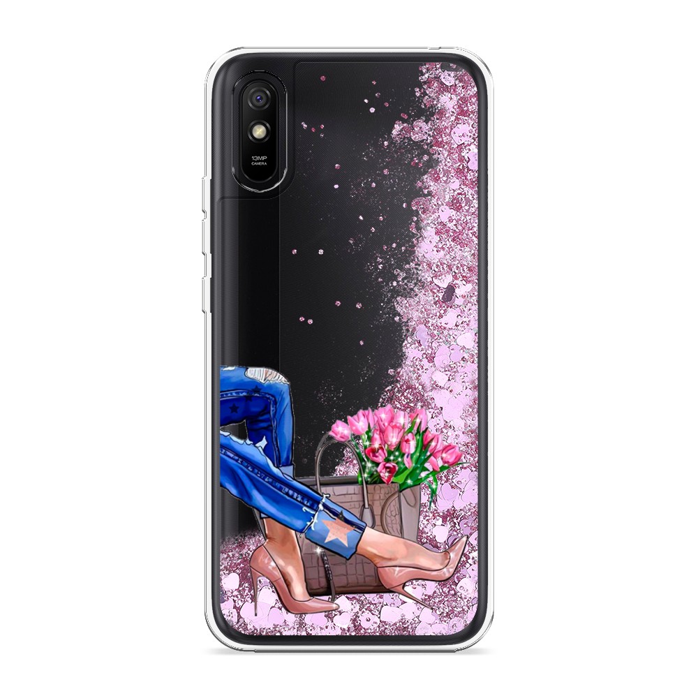 

Жидкий чехол с блестками "Каблучки" на Xiaomi Redmi 9A, 38994-1