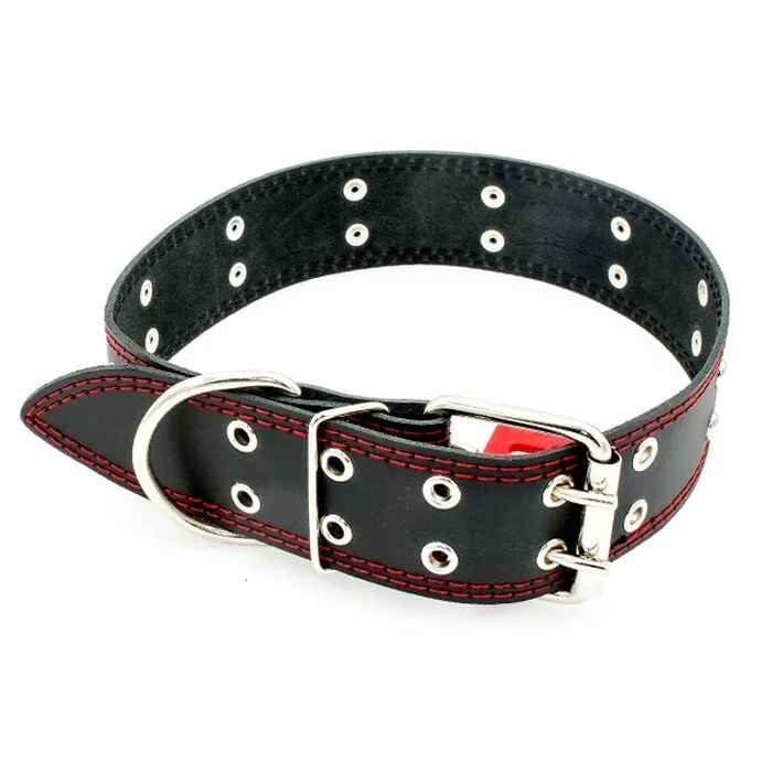 Ошейник для собак Jack&King кожанный черный 45 мм
