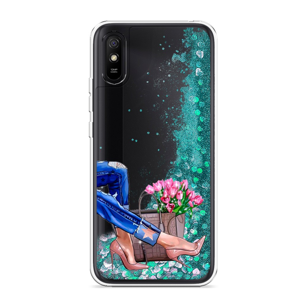

Жидкий чехол с блестками "Каблучки" на Xiaomi Redmi 9A