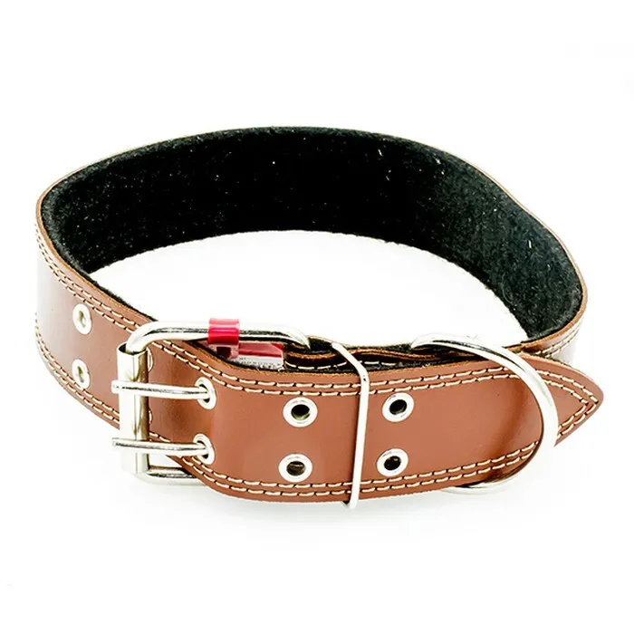 Ошейник для собак Jack&King кожанный коричневый 45 мм