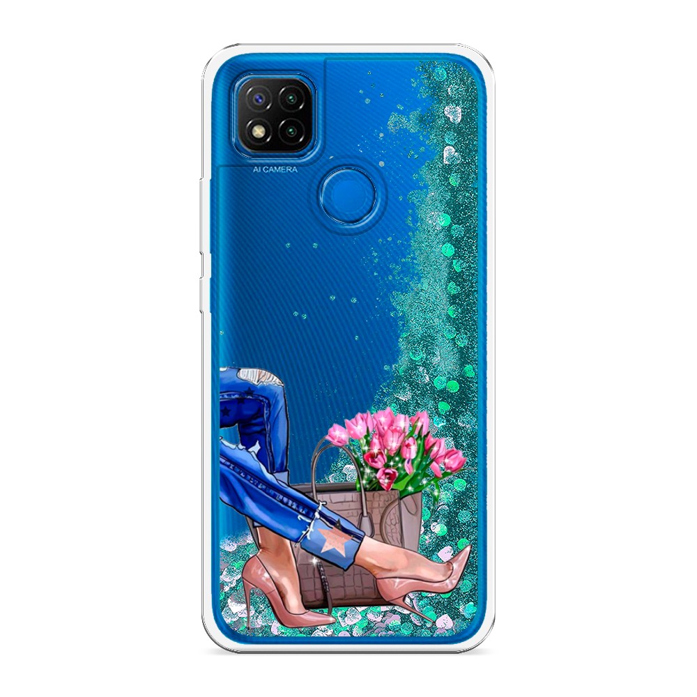 

Жидкий чехол с блестками "Каблучки" на Xiaomi Redmi 9C