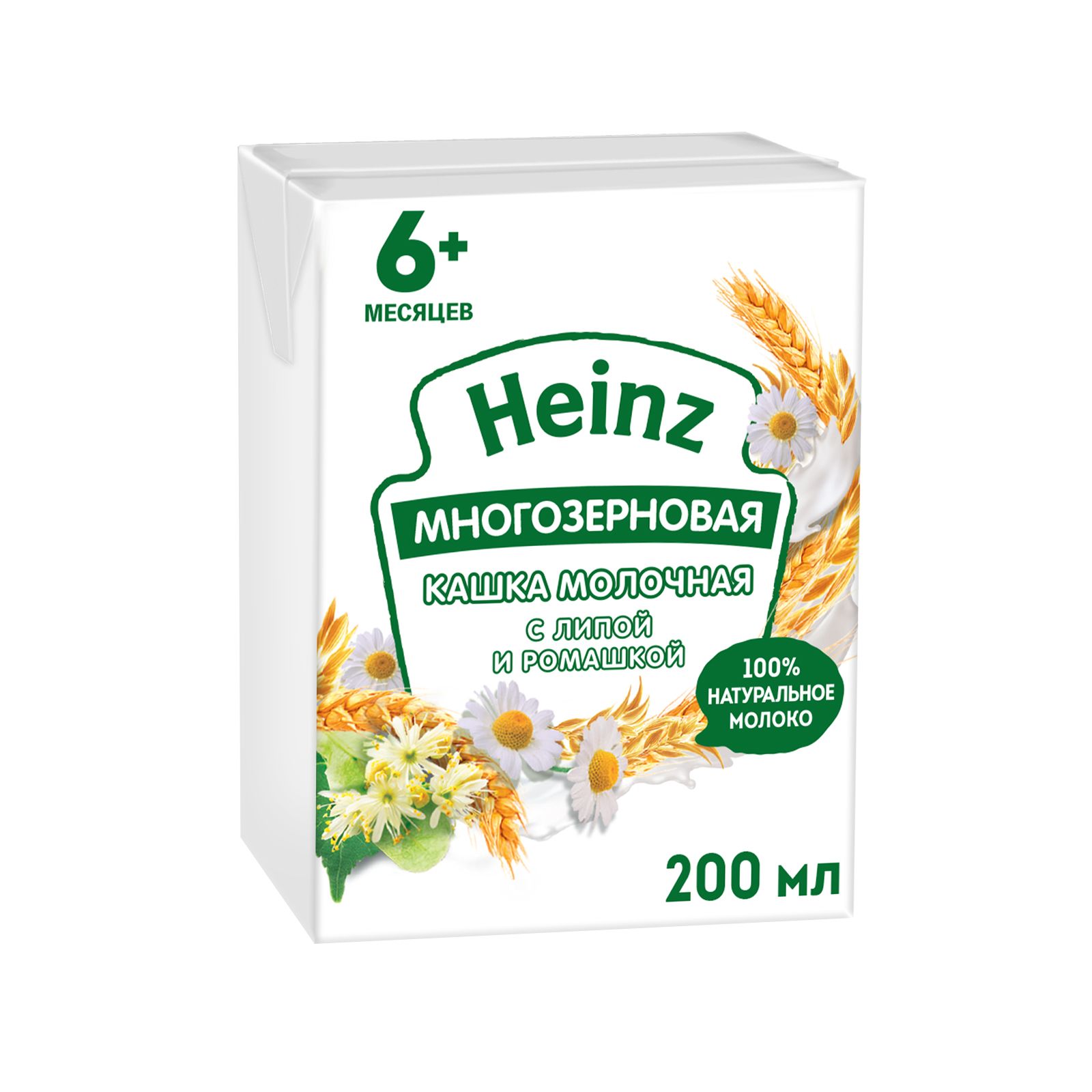 Каша Heinz многозерновая молочная липа-ромашка с 6 месяцев 200 мл