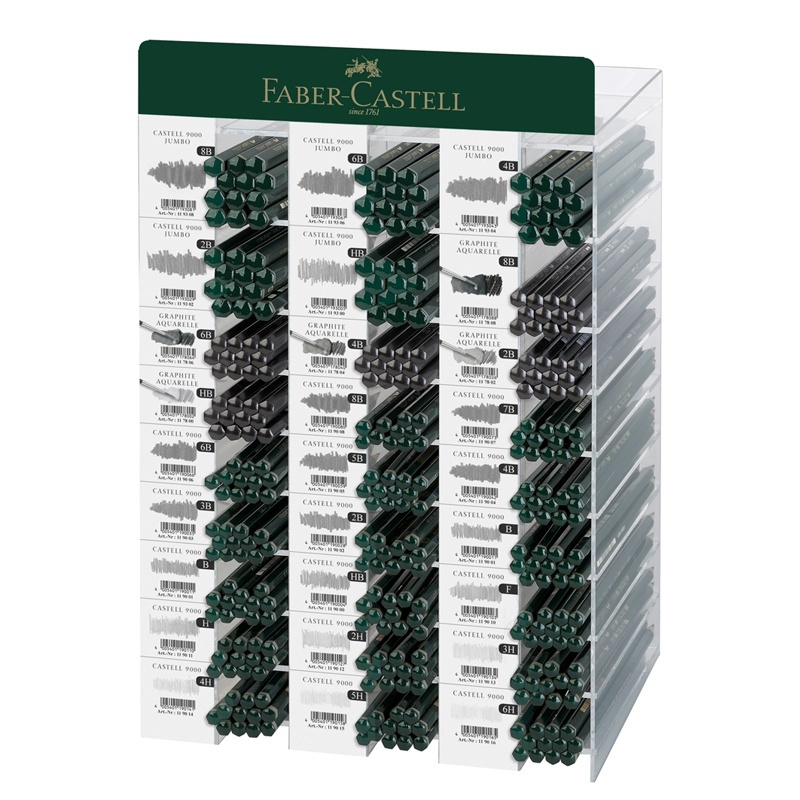 

Карандаши чернографитные Faber-Castell 9000, 324 шт, 8B-6H, акварельные