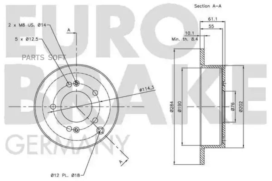 Тормозной диск EUROBRAKE 5815203414