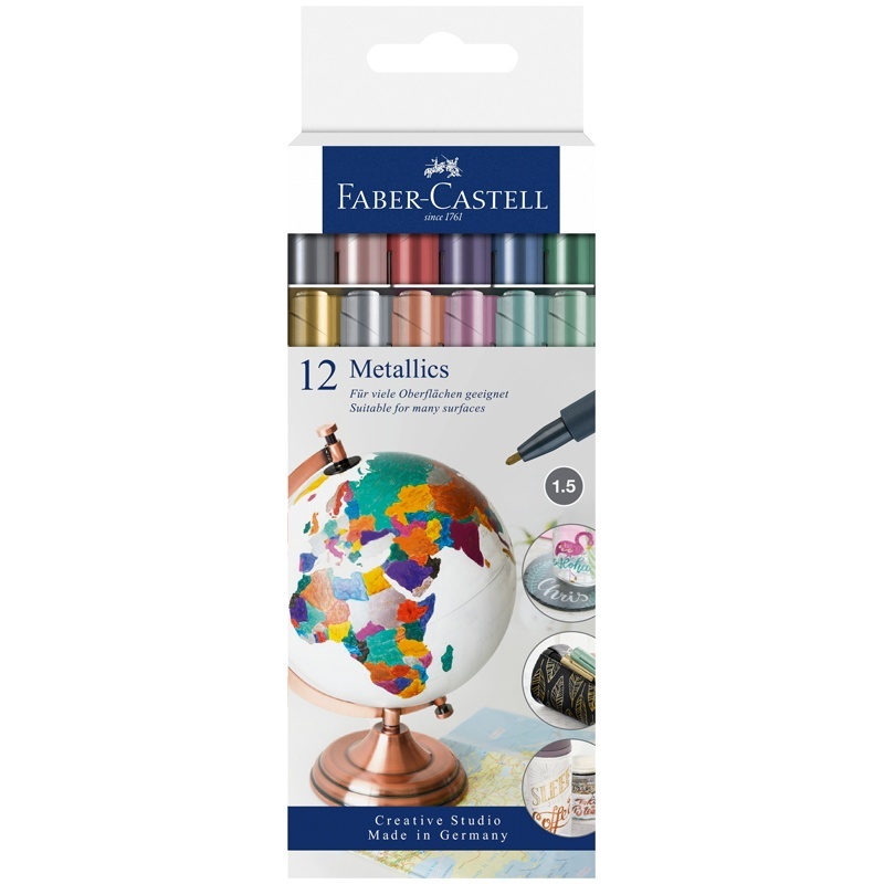 

Faber-Castell Metallics, 12 цветов, металлик, 1,5 мм, Разноцветный