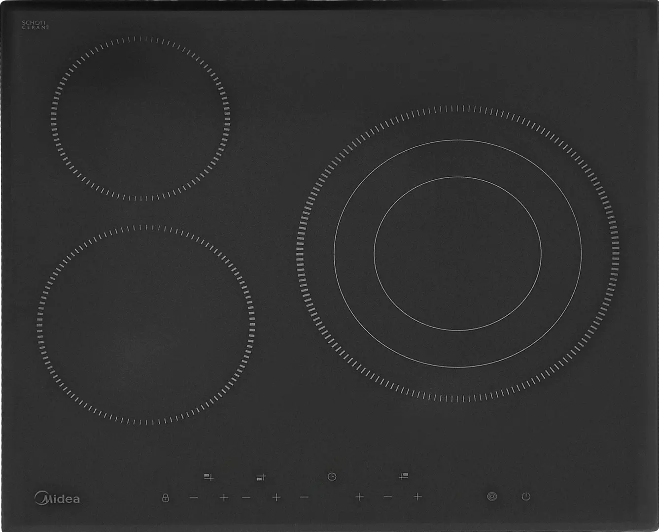 

Электрическая варочная панель Midea MCH63557F 59 см 3 конфорки цвет черный