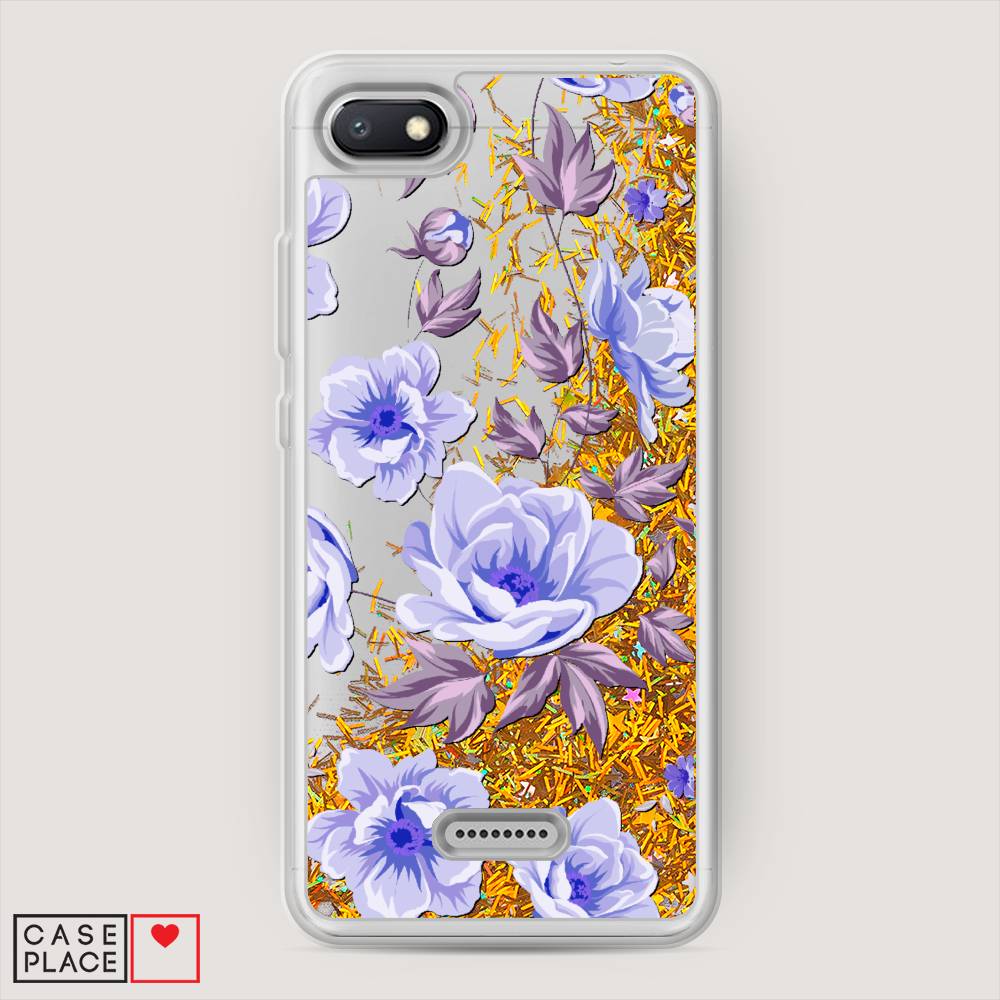 

Жидкий чехол с блестками "Цветочная фантазия 1" на Xiaomi Redmi 6A, 34190-1