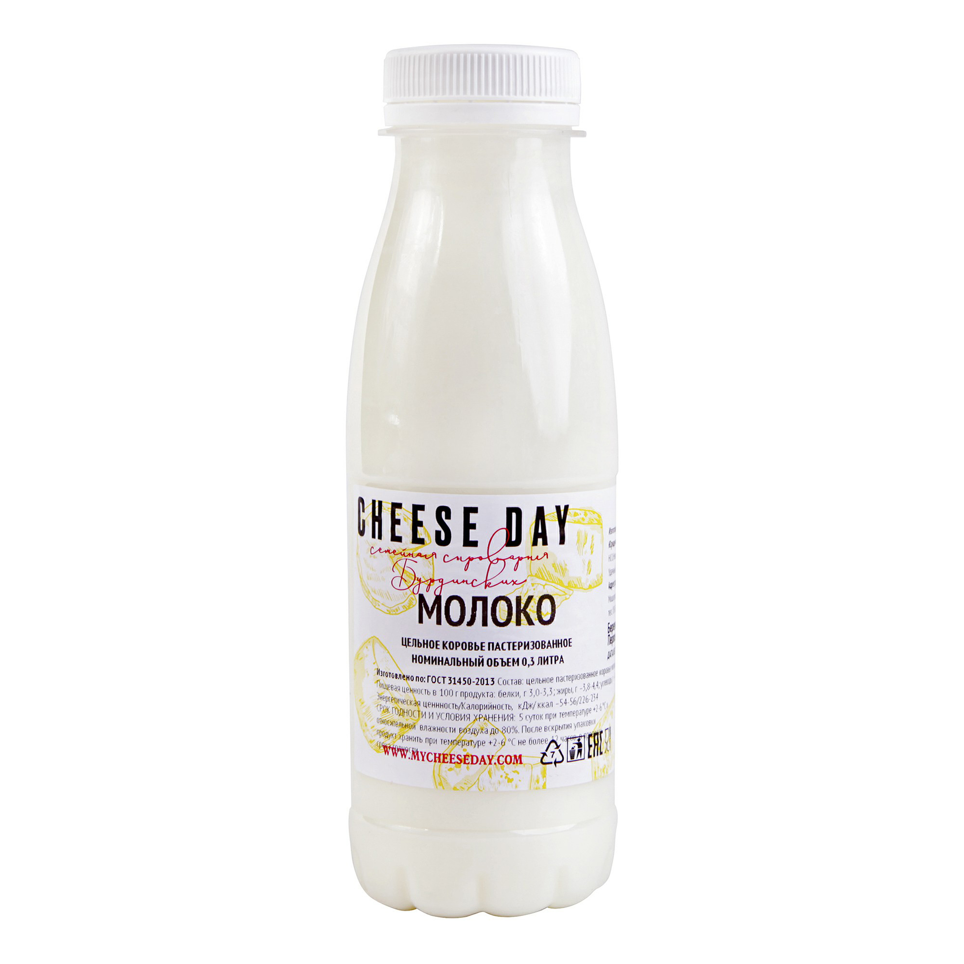 

Молоко 3,2 - 4,5% пастеризованное 300 мл Cheese Day БЗМЖ