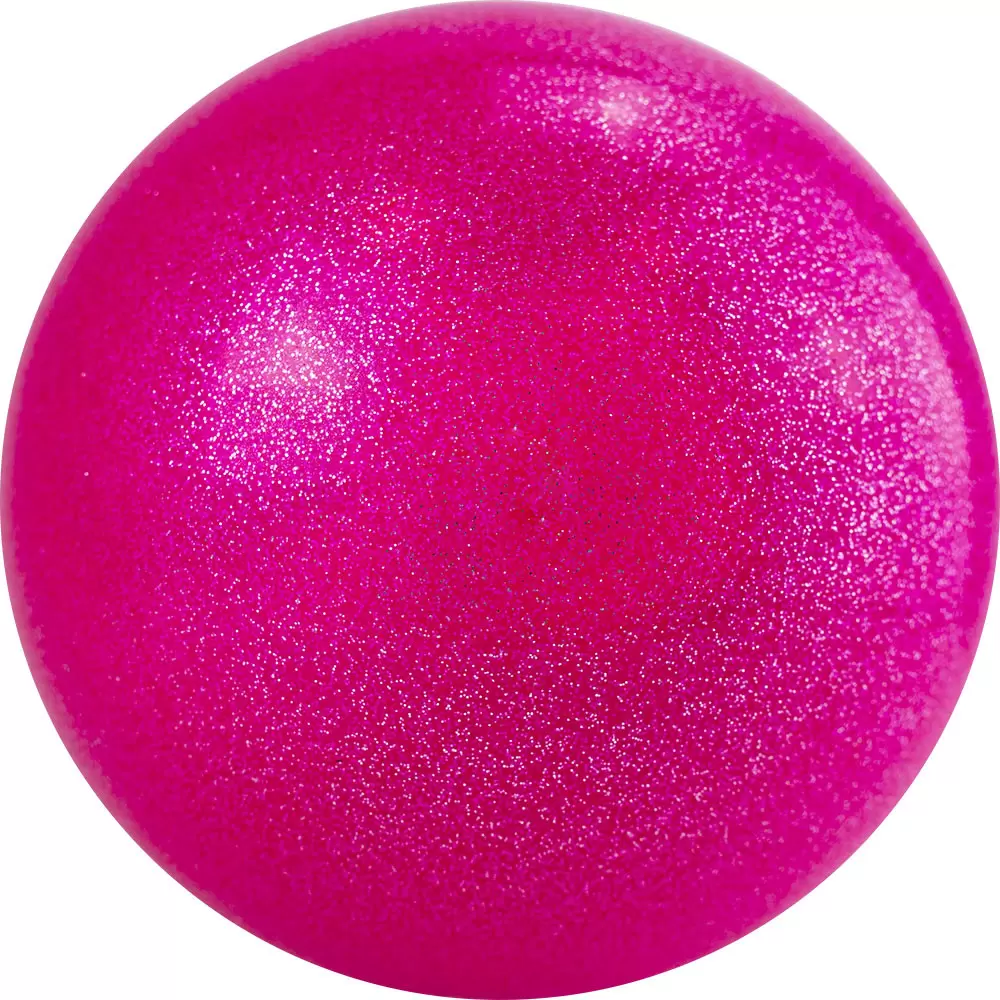 Мяч для художественной гимнастики Lugger АС-89765, 15 см, розовый с блестками