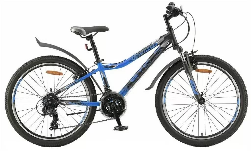 Велосипед Navigator 410 V-BRAKE колесо 24 рама 12 скорость 21 2023 черно-синий 2059000₽