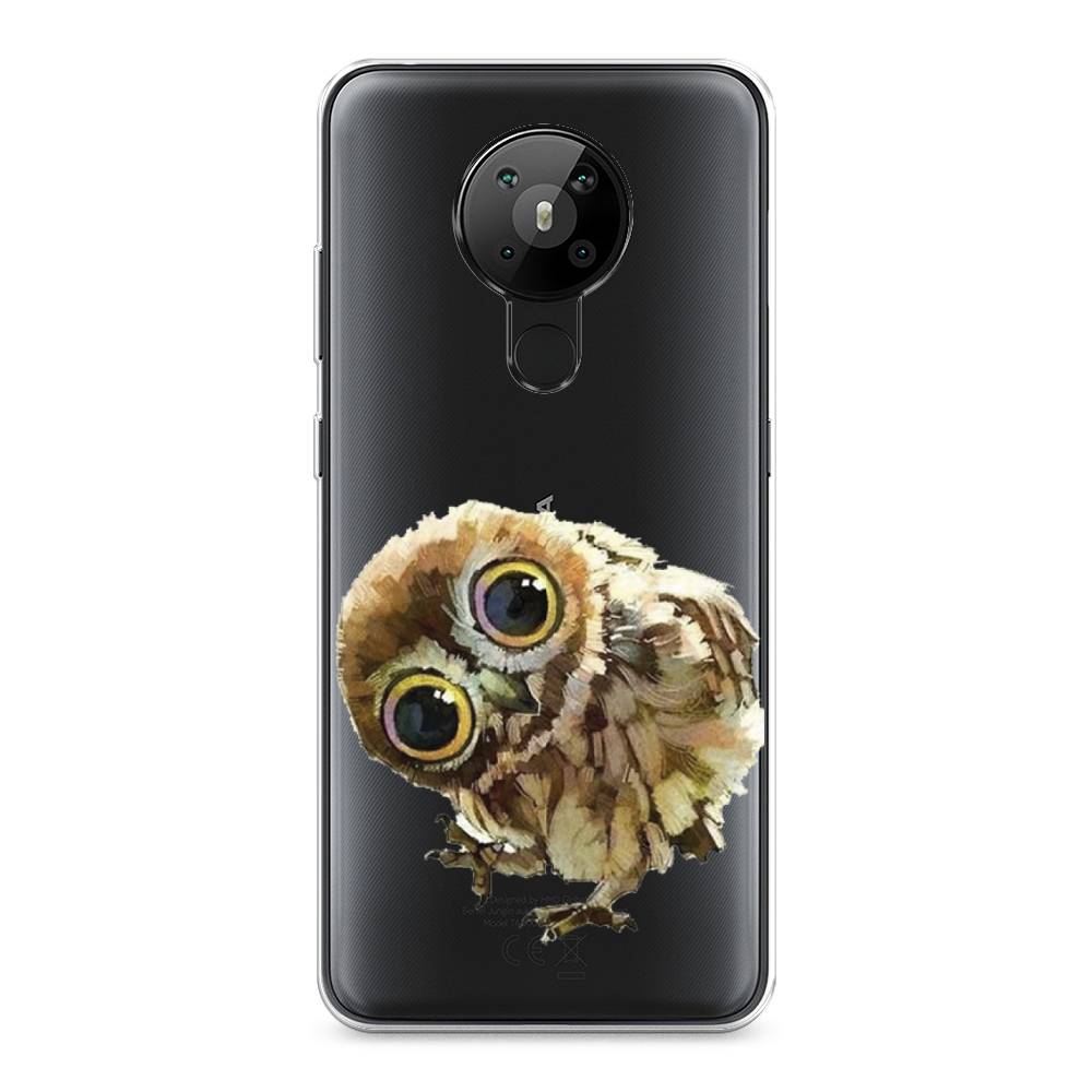 

Чехол Awog на Nokia 5.3 / Нокиа 5.3 "Любопытный совенок", Коричневый;белый;прозрачный, 123450-1