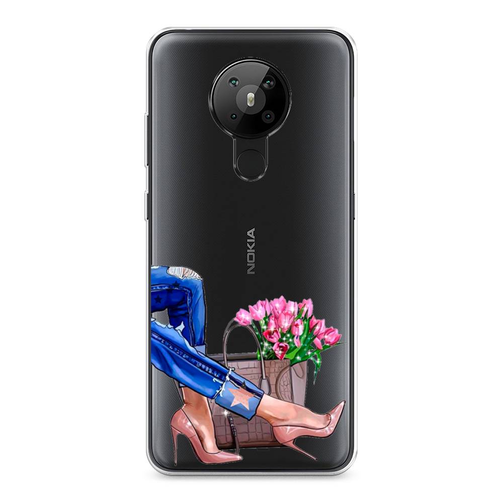 

Чехол Awog на Nokia 5.3 / Нокиа 5.3 "Каблучки", Голубой;коричневый;розовый, 123450-7