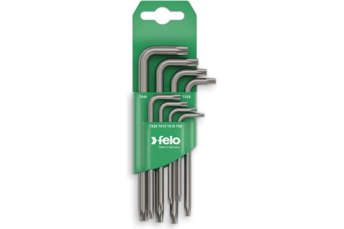 Набор Г-образных шестигранных ключей Felo Torx T9-T40 34888811 4849₽