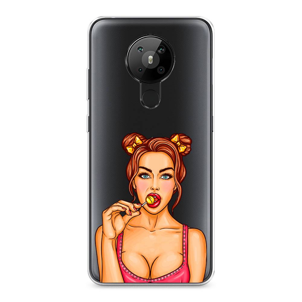 

Чехол Awog на Nokia 5.3 / Нокиа 5.3 "Вкусный леденец", Бежевый;коричневый;розовый, 123450-7