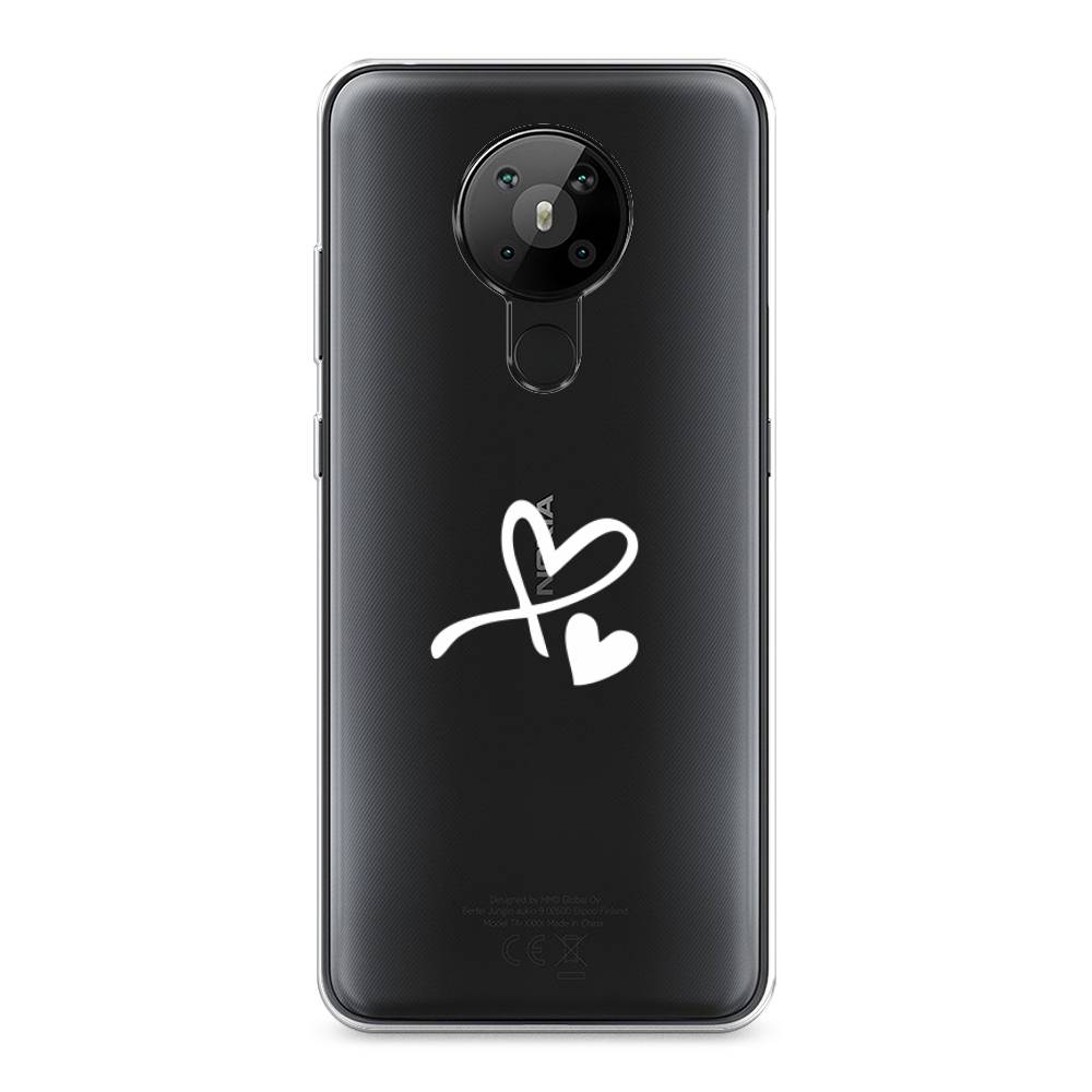 

Чехол Awog на Nokia 5.3 / Нокиа 5.3 "Сердечко минимализм", Белый, 123450-6