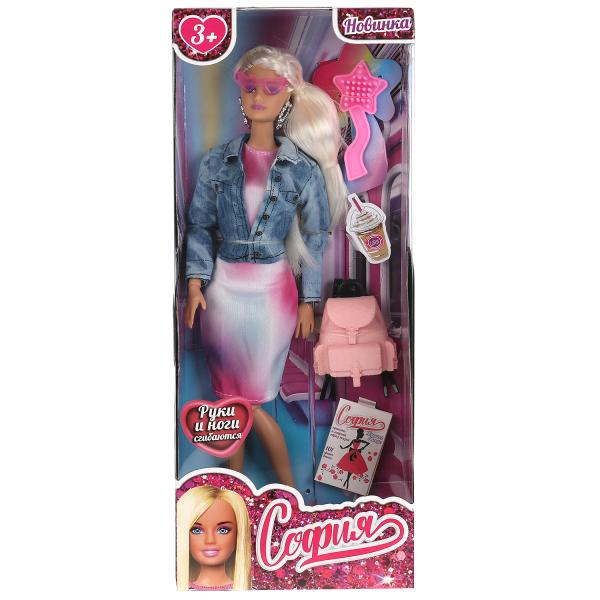 

Карапуз. Кукла София 29см руки и ноги сгибаются в комплекте рюкзакочки и акс 66001-C9-S-BB