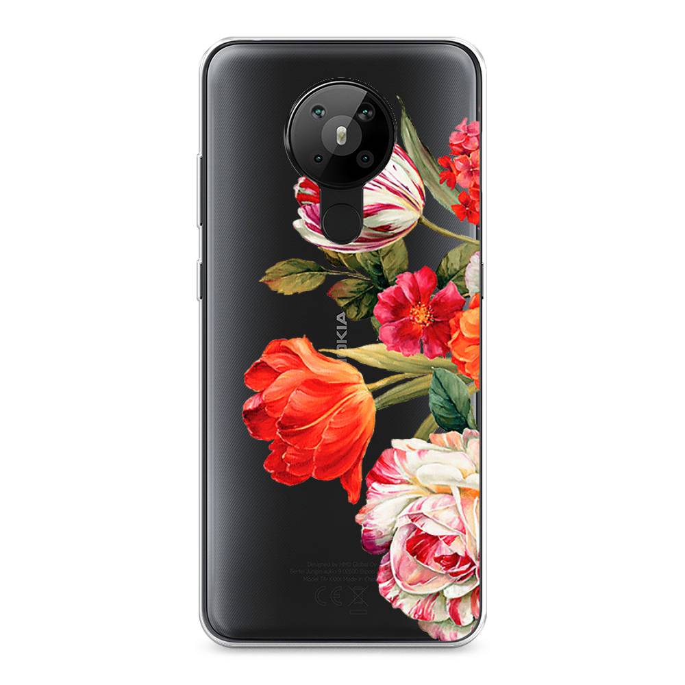 

Чехол Awog на Nokia 5.3 / Нокиа 5.3 "Весенний букет", Красный;розовый;зеленый, 123450-8
