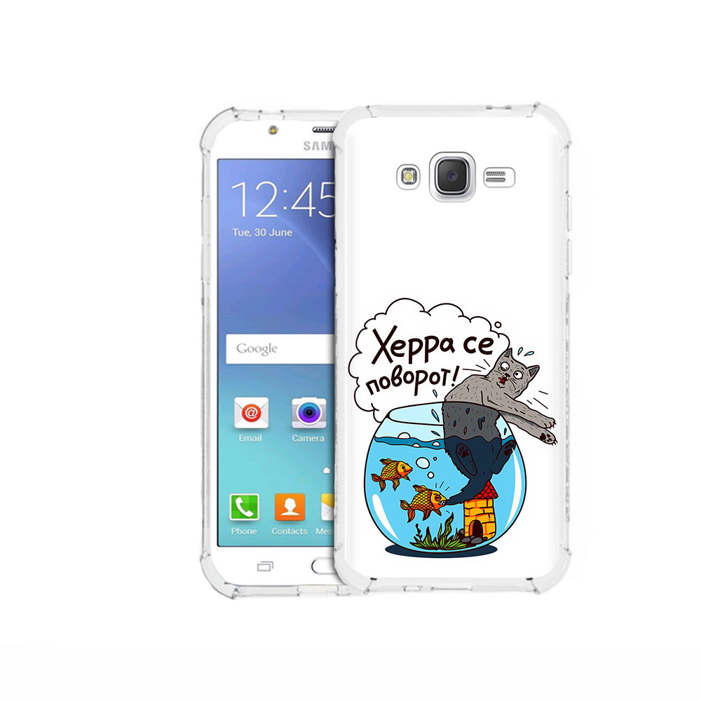 

Чехол MyPads Tocco для Samsung Galaxy J5 (2015) Рыбы с котом (PT15272.579.149), Прозрачный, Tocco