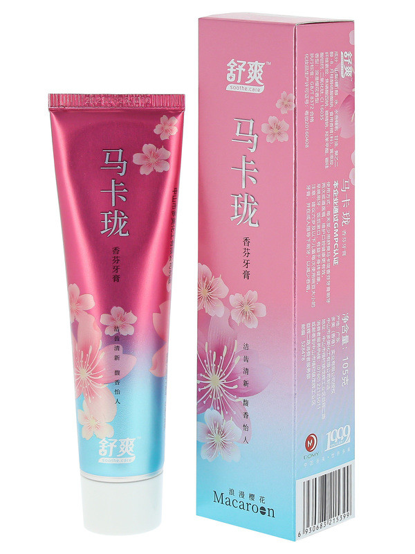фото Зубная паста soothe & care macaroon sakura flavor гелевая с перламутром 105г
