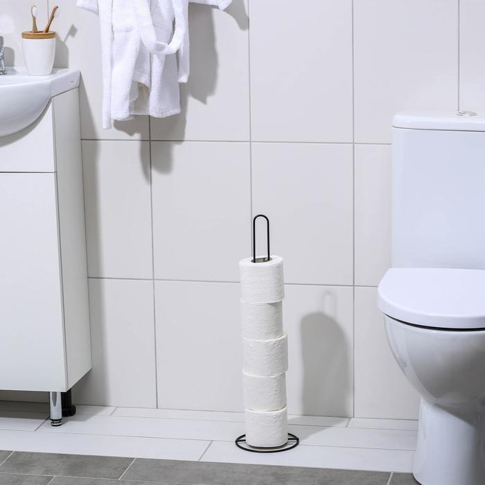 фото Держатель для рулонов туалетной бумаги доляна, 50×15×15 см, цвет чёрный