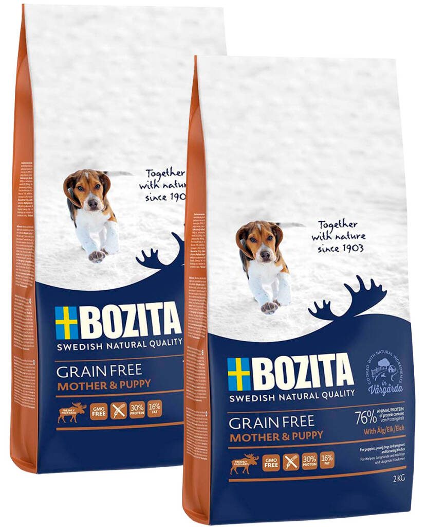 

Сухой корм для щенков BOZITA GRAIN FREE MOTHER & PUPPY ELK, беззерновой, лось, 2шт по 2кг
