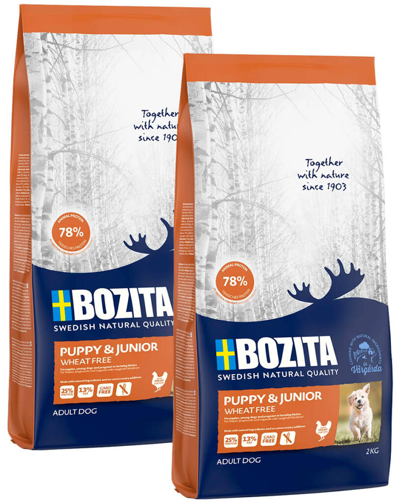 

Сухой корм для щенков BOZITA PUPPY & JUNIOR WHEAT FREE, курица, 2шт по 2кг