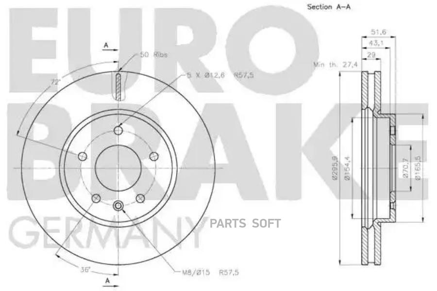 Тормозной диск EUROBRAKE 5815203666