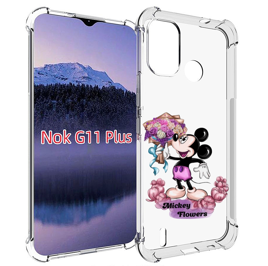 

Чехол MyPads микки-с-цветами женский для Nokia G11 Plus, Прозрачный, Tocco