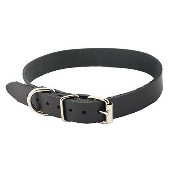 Ошейник для собак Jack&King кожанный черный 30-36 см 14 мм