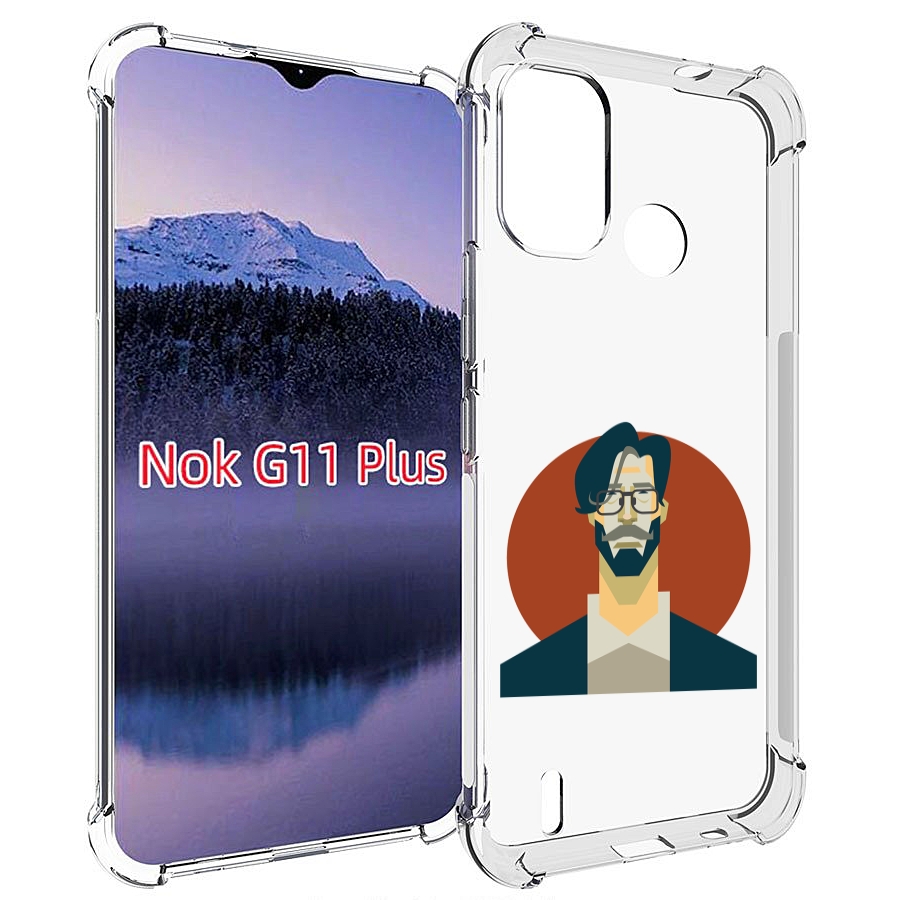 

Чехол MyPads мужичек-в-очках для Nokia G11 Plus, Прозрачный, Tocco