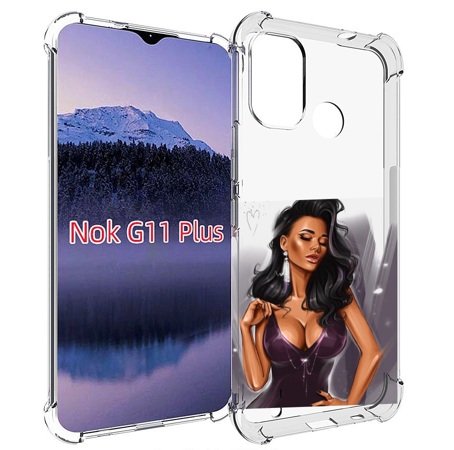 

Чехол MyPads нарисованная-девушка-в-фиолетовом-платье женский для Nokia G11 Plus, Прозрачный, Tocco
