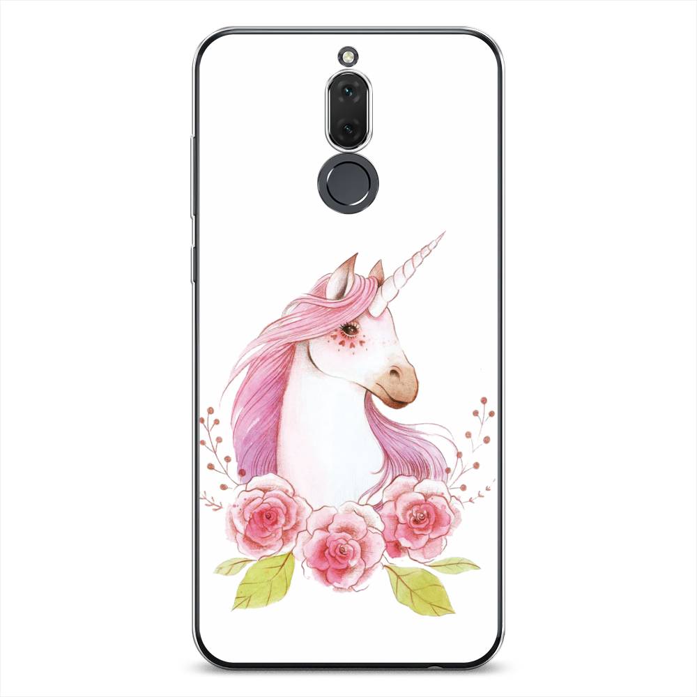 

Чехол на Huawei Nova 2i "Единорог цветы", Белый;розовый;серый, 6120550-1