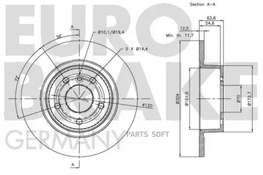 

Тормозной диск EUROBRAKE 5815204019