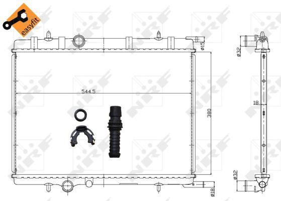 

Nrf 58304_Радиатор Системы Охлаждения Peugeot 307, Citroen Xsara 1.4-2.0 97-05