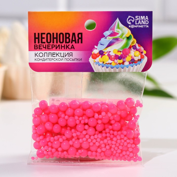 

Неоновая посыпка Konfinetta розовая 25 г