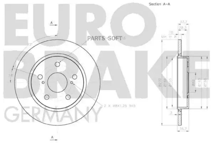 

Тормозной диск EUROBRAKE 58152045123
