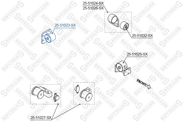 

Опора двигателя Stellox 2551023SX