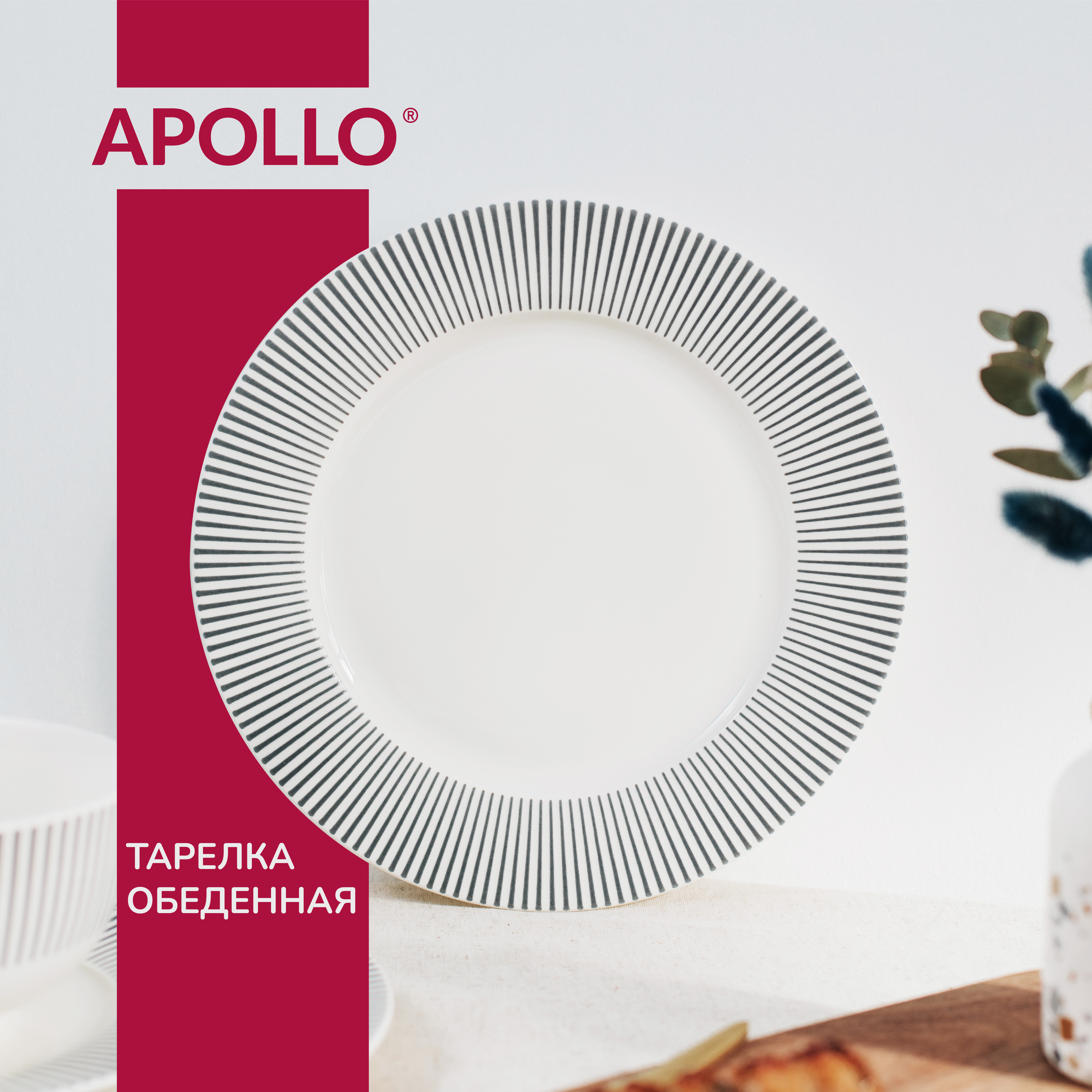 

Тарелка обеденная Apollo "Stripes" 23 см, Белый, Коллекция "Stripes"