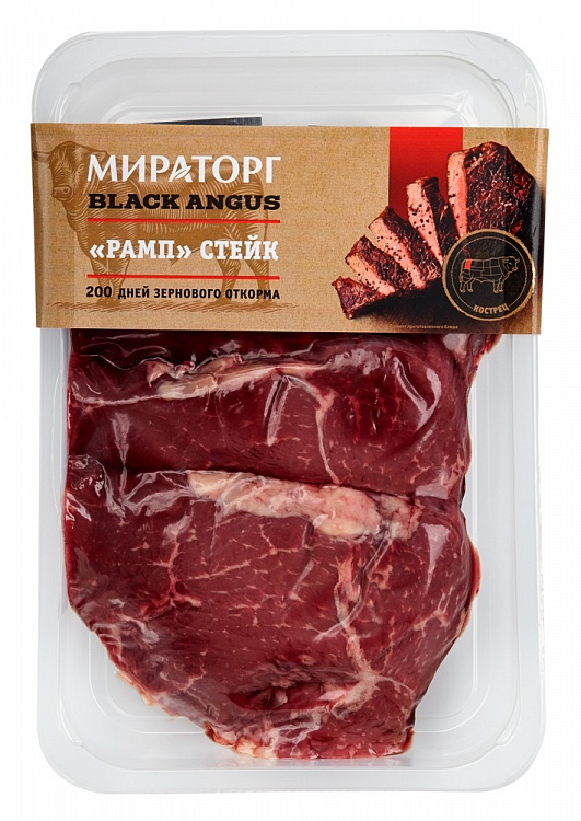 фото Стейк из мраморной говядины мираторг black angus рамп охлажденный 200 г