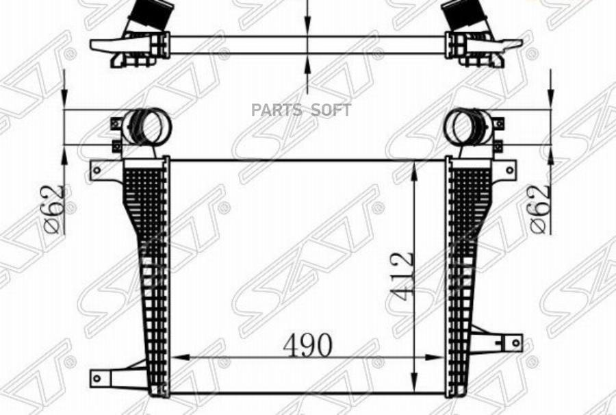 

SAT ST20874705 Радиатор интеркулера CHEVROLET CAPTIVA/OPEL ANTARA 2,2D 11- 1шт